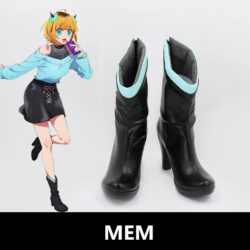 

JP Manga Oshi no Ko Mem-Cho Косплей Костюм Обувь Черные туфли ручной работы из искусственной кожи