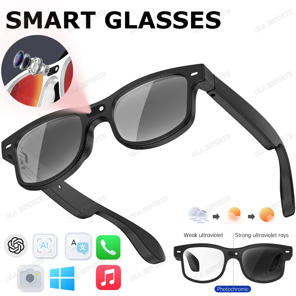 

2026 New Smart Glasses with Camera Video Recording AI Photo Recognition Bluetooth Call Voice Translation Sunglasses Men Women
