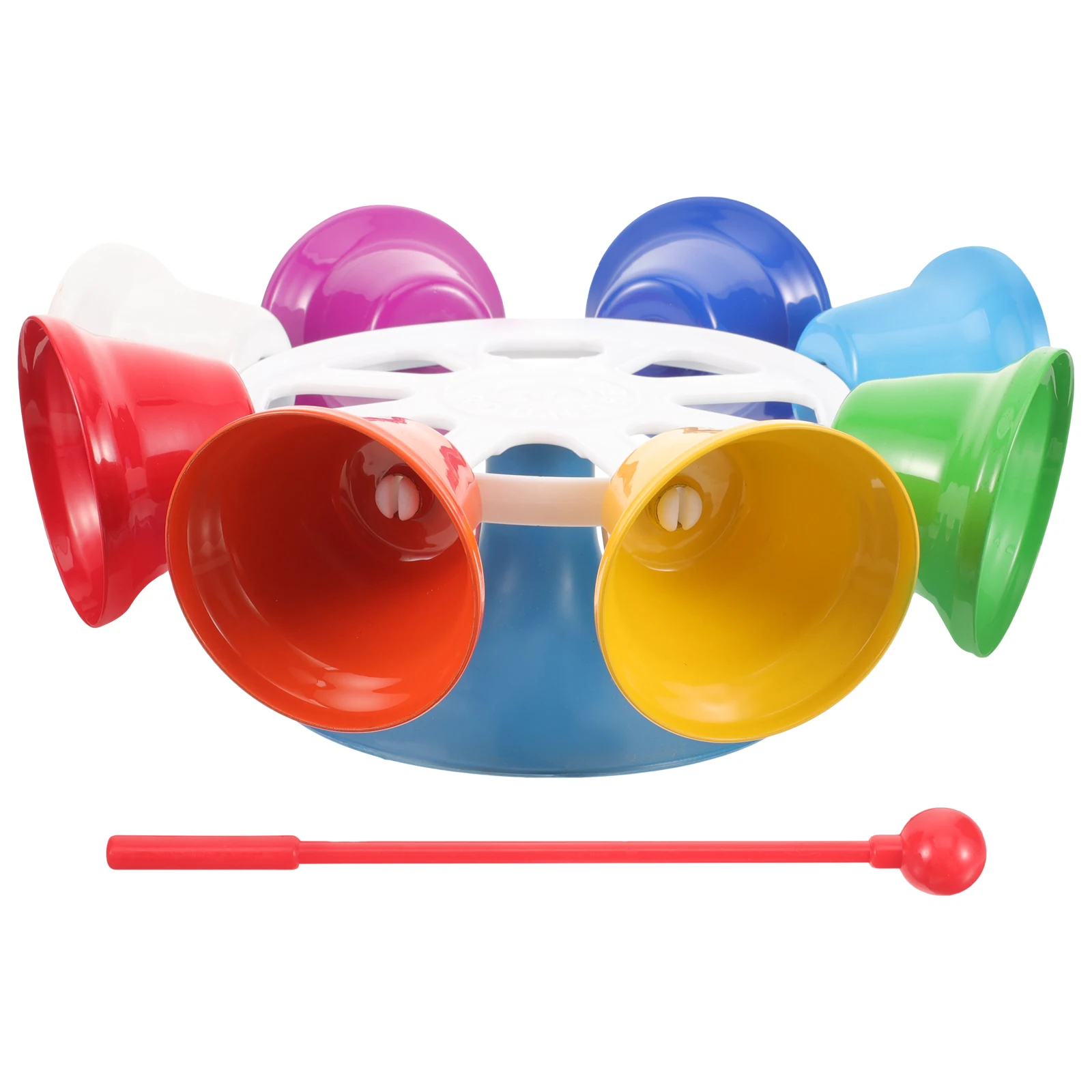 แปดโทน H Bell ของเล่นเด็กเครื่องดนตรี 8 หมายเหตุระฆังโลหะของเล่นเพื่อการศึกษาพลาสติกการ์ตูนออกแบบยาว