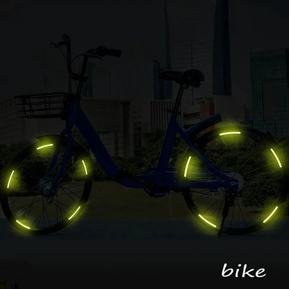 20pcs Bike Wheels Reflective Stickers Tire Decoration For Bike Bicycle Motorcycle Wheel Tyre Fluorescent Sticker