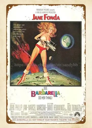 garage furniture 1968 Barbarella Classic Sci-Fi Jane Fonda metal tin sign