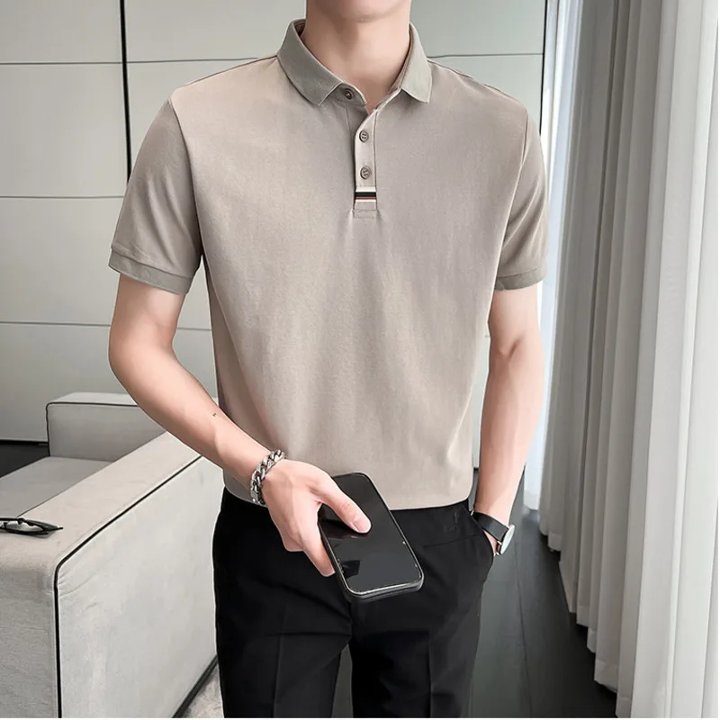 3Colors Summer Plus Size 5XL-M Short Sleeve Polo Shirts For Men Clothing 2024 Solid Slim Fit Business Casual Tee Shirt Homme Hot