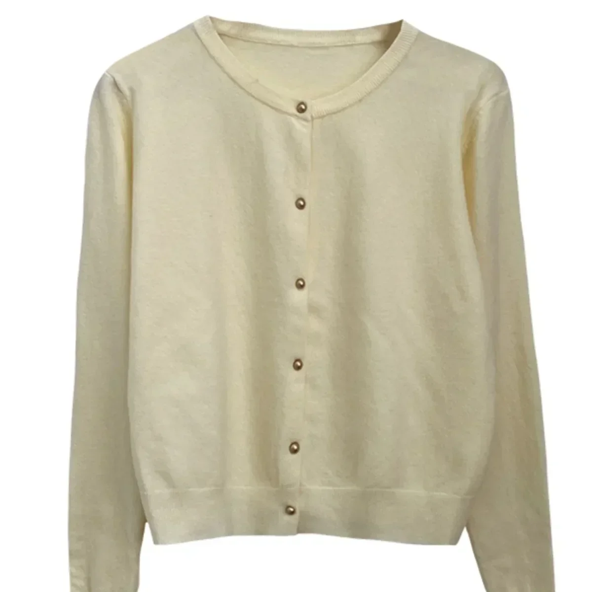 Solid Color Knitted for Women Cardigan Korean Single Breasted Long Sleeve Jumper Woman Round Neck All Match Cardigans Outwear image 6
