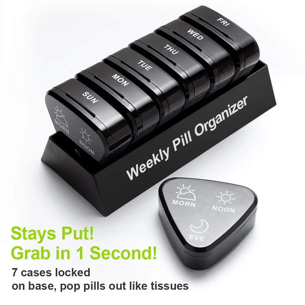1PCS Weekly Pill Organizer 3 Times a Day, 21 Compartments Pill Organizer, BPA Free Medicine Portable Pill Container for Vitamin
