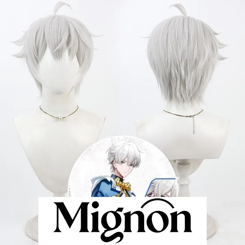 MANTA Virtual Idol Group Xu Xiangning cosplay wig silver white spiky teased roots Halloween gift