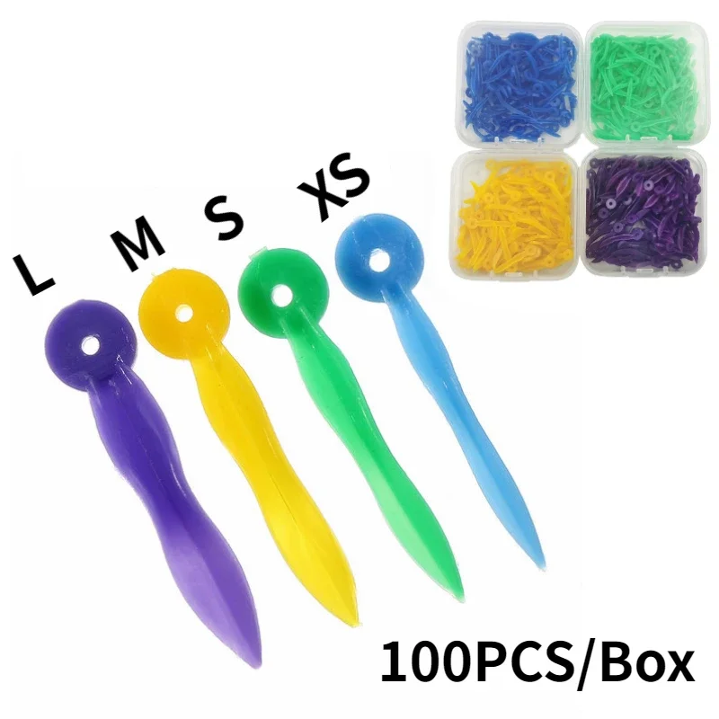 

100Pcs Dental Disposable Tooth Gap Wedges with Hole All 4 Sizes Medical Grade Plastic Dentistry Restorative Tool