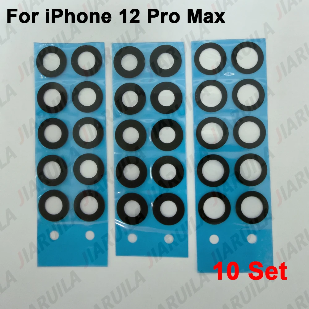 10set Rear Back Camera Glass Lens For iPhone 14 13 12 11 15 Pro Max Plus 12 Mini Rear Cover Lens Big Camera Glass Glue Sticker