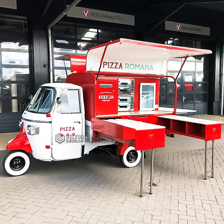 Europe and USA Food Carts Hot Dog Stand Ice Cream Truck Electric Food Cart Tricycle Ape Food Truck Pizza Truck for Sale