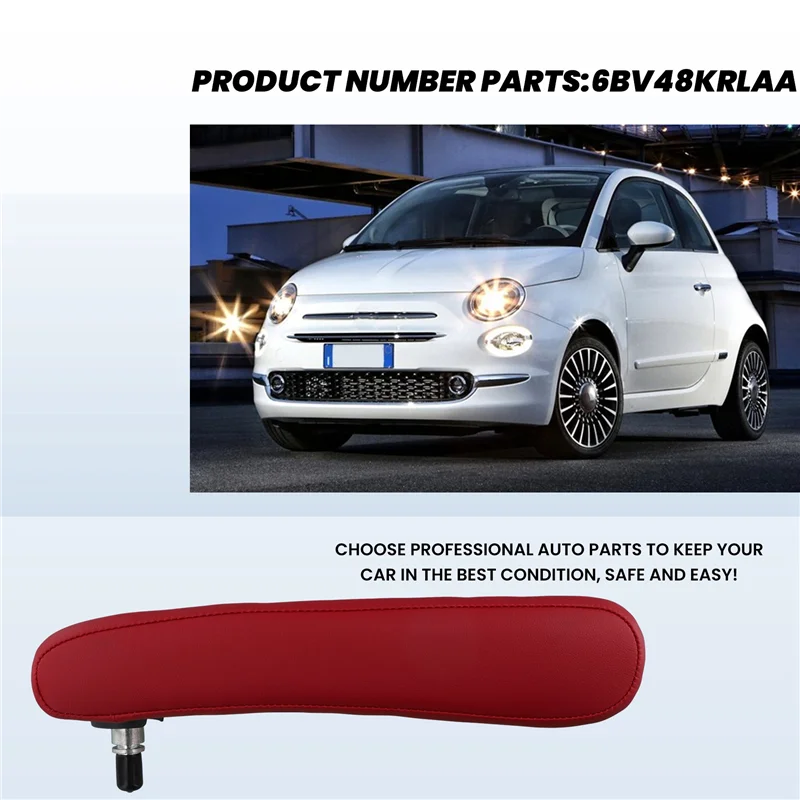 

Durable-Car Front Right Inboard PU Leather Seat Armrest 6BV48KRLAA For FIAT 500 2016-2019 Car Accessories