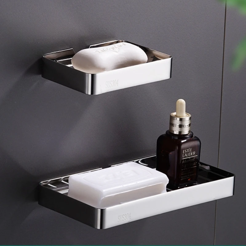 stainless steel soap dish, non-perforated soap box, bathroom soap rack