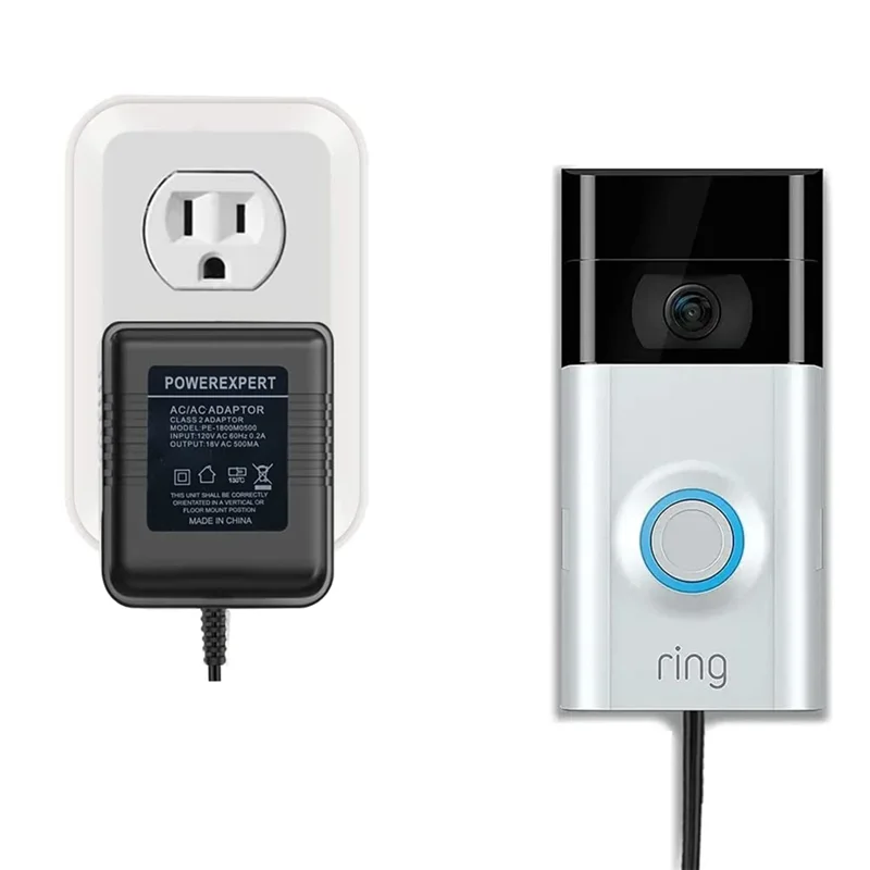 A74E-FOR Zmodo Doorbell สําหรับแหวนวิดีโอ Doorbell Pro/2 18V AC 500Ma Doorbell Adapter สายไฟ