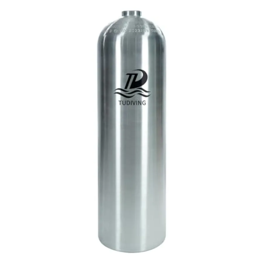 

Scuba diving tank for adults: 11.1L aluminum air cylinder 80 cu. ft capacity 4500psi pressure rating silver color lightweight a