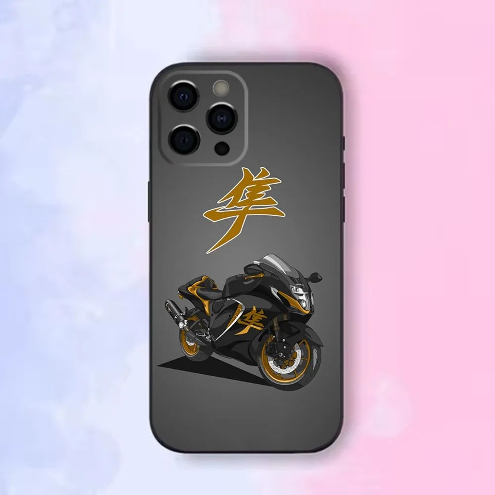 Motorcycle S-SuzukiS H-HayabusaS Phone Case For iPhone16,15,14,13,12 Mini 11 Pro XR,X,XS,MAX 7,8 Plus Silicone Cover Soft Black