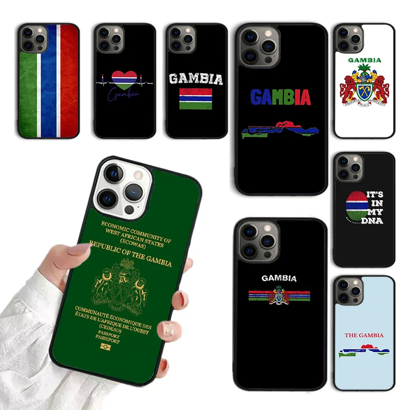 Gambia Flag Phone Case For iPhone 15 16 SE2020 11 12 13 14 Pro Max Mini Cover For iPhone Max 6 7 8 Plus coque Fundas Shell