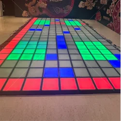 Jumping grid LED floor tile sensor light square pedal game interactive floor tile secret room escape game equipment