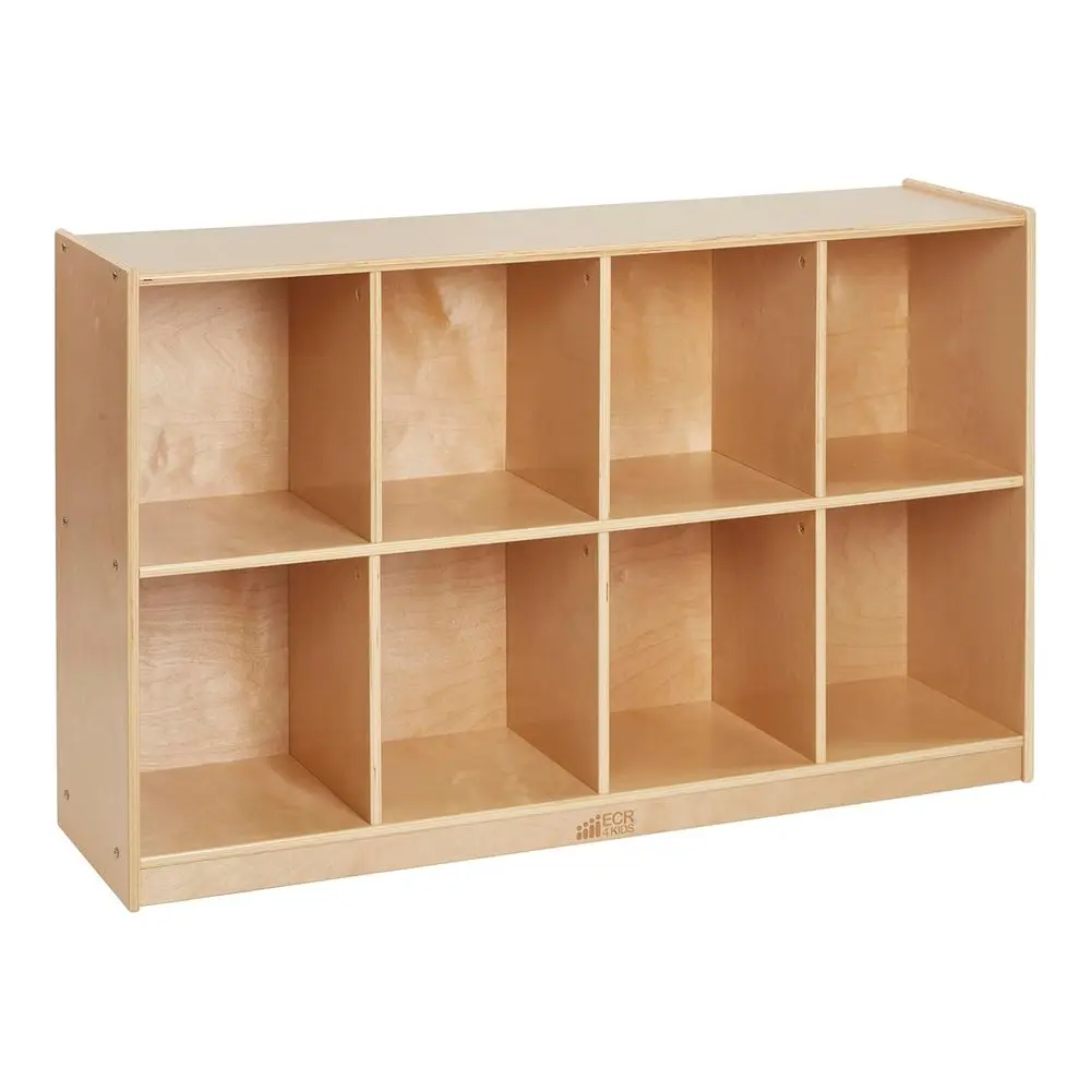 

8-Comparent Mobile Backpack Storage Cabinet, Classroom urniture, Natural