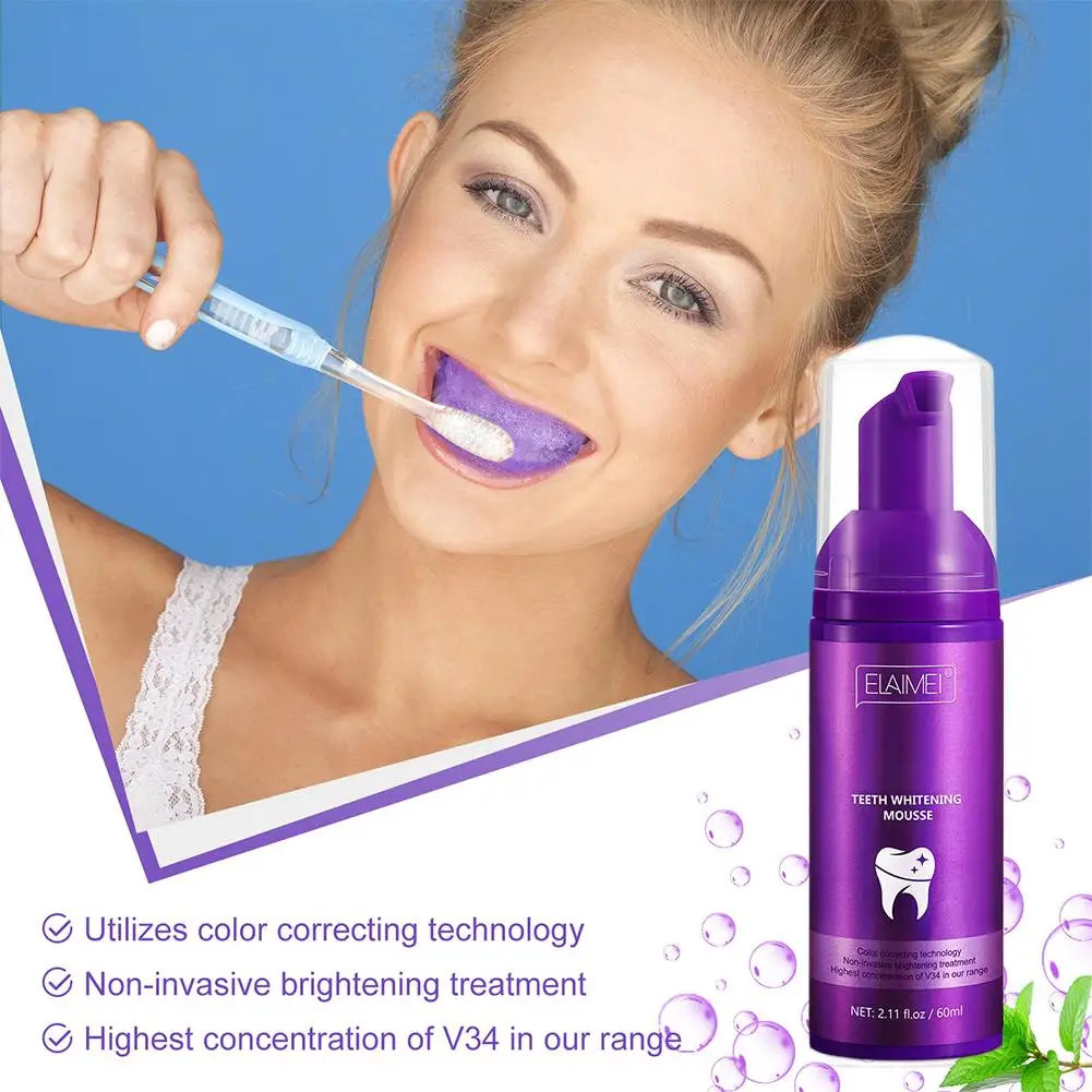 Tanden Whitening Mousse Tandpasta Diepe Reiniging Mondhygiëne Verwijdering Tandplak Vlekken Gele Tonen Frisse Adem Tandheelkundige Schoonheidsverzorging