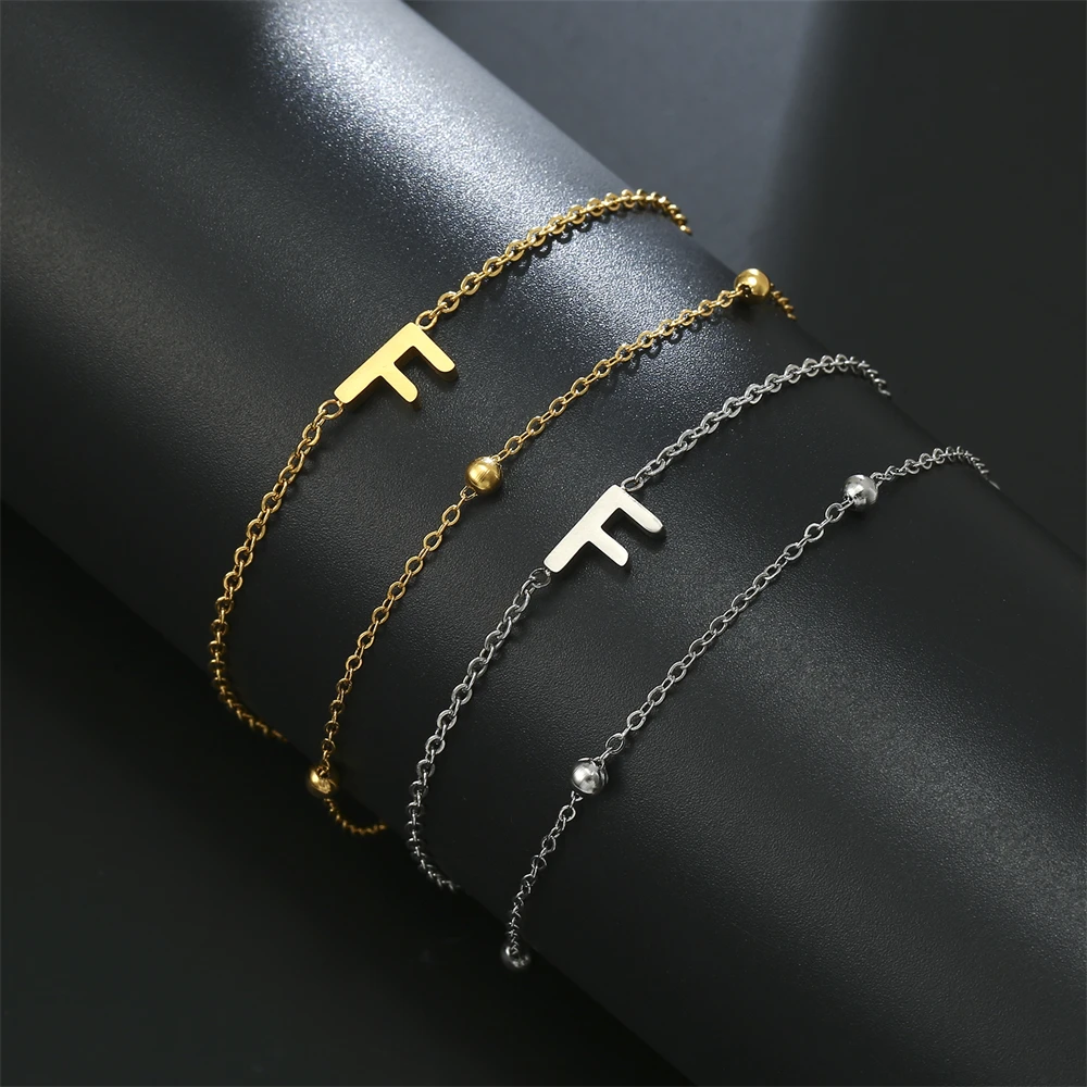 Cazador Edelstahl-Armband mit Doppelketten für Damen, Anfangsbuchstabe A-Z, Alphabet-Schmuck, 2026, Armband an der Hand, Geburtstagsgeschenk – Detail 9