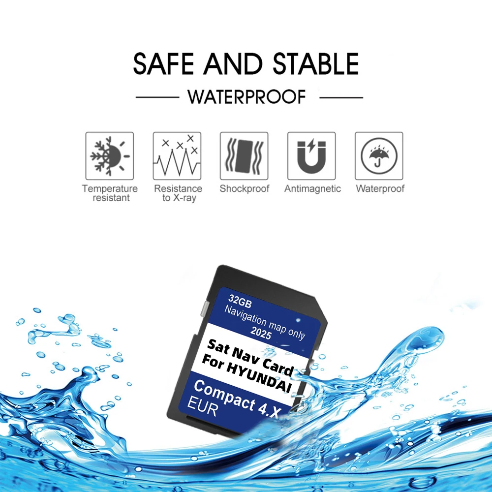 لشركة هيونداي H350/i40/i40 VF IA/i40 VF SD/i40 VF SD IA سيارة GEN4 الملاحة GPS بطاقة SD المدمجة 4.X نظام 2025 خرائط أوروبا 32 جيجابايت