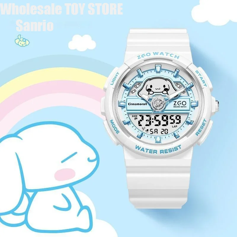 Sanrio Hello Kitty Watch Cinnamoroll Luminous Waterproof Alarm Clock Sports Women Girls Electronic Watches Kids Birthday Gifts