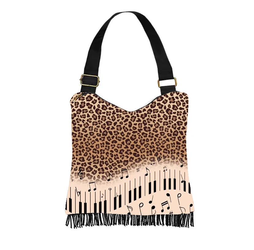

Холщовая сумка через плечо с леопардовым принтом и животным, персонализированная сумка, художественная женская сумка на одно плечо, подарки по индивидуальному заказу