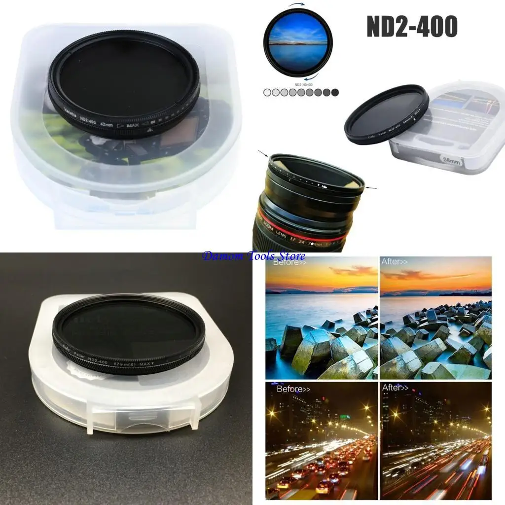 57BE 40/43/46/49/52/55/58/62/66/72/77/82mm ND Fader Adjustable Neutral Density Filter