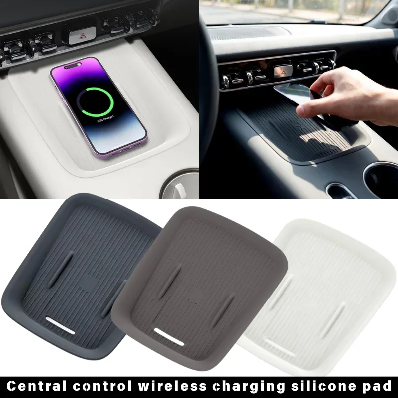 For Ora 5 Central Control Wireless Charging Silicone Pad Waterproof Non Slip Mat Car Center Console Accessory