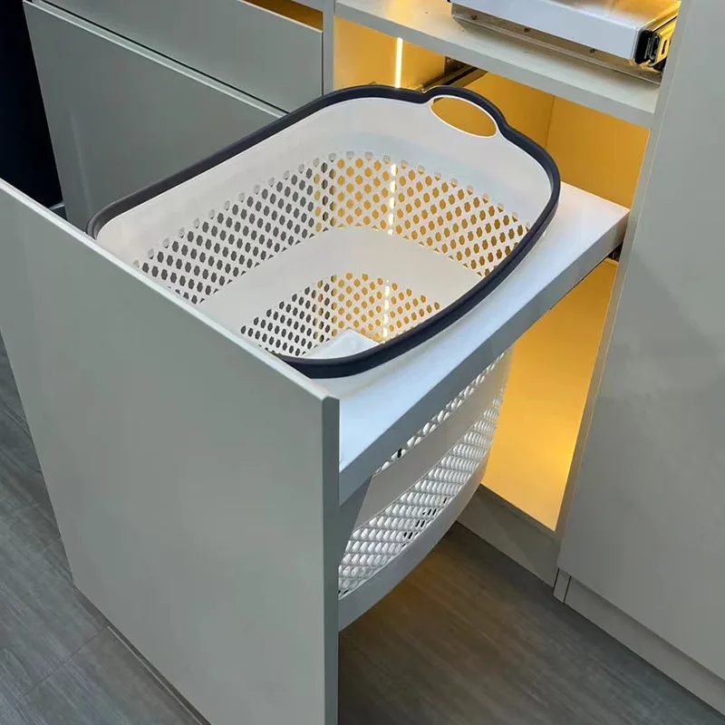 Washing machine cabinet embedded laundry family bathroom bathroom storage  dryer top portable laundry basket