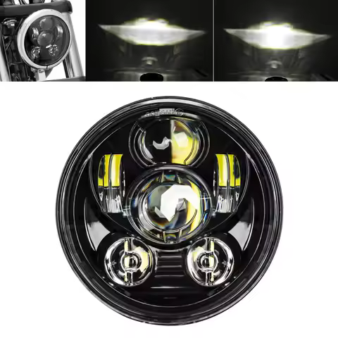 1pc 5-3/4 5.75 inch Round LED Headlight for Harley Davidson Dyna Street Bob Low Rider Night Rod Train Softail Sportster Iron 883