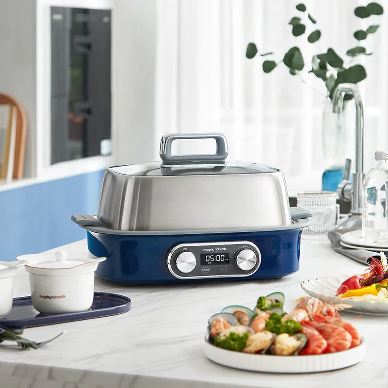 220V ไฟฟ้า Steamer ครัวเรือน Steamer ขนาดใหญ่304สแตนเลสไอน้ำร้อนหม้อ2000W ความร้อนอย่างรวดเร็ว1.8L น้ำถัง