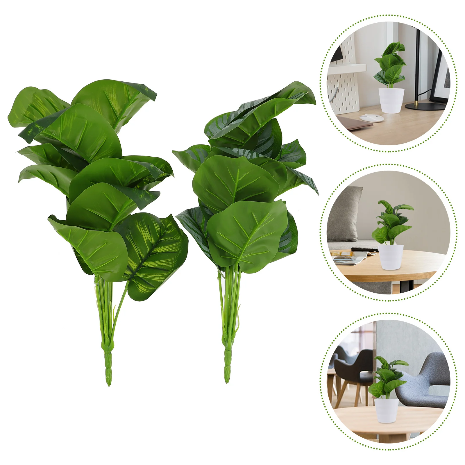 

2Pcs Artificial Simulation Green Plant Leaves High Quality Decoration for Homes Office Schools Imitated Plant Leaves Decor