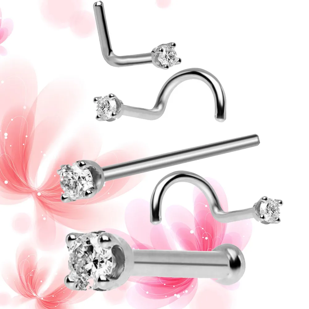 5 piezas de piercing de acero inoxidable para la nariz, anillos decorativos para la nariz, para hombres y mujeres, con brillo duradero y resistencia a la corrosión.