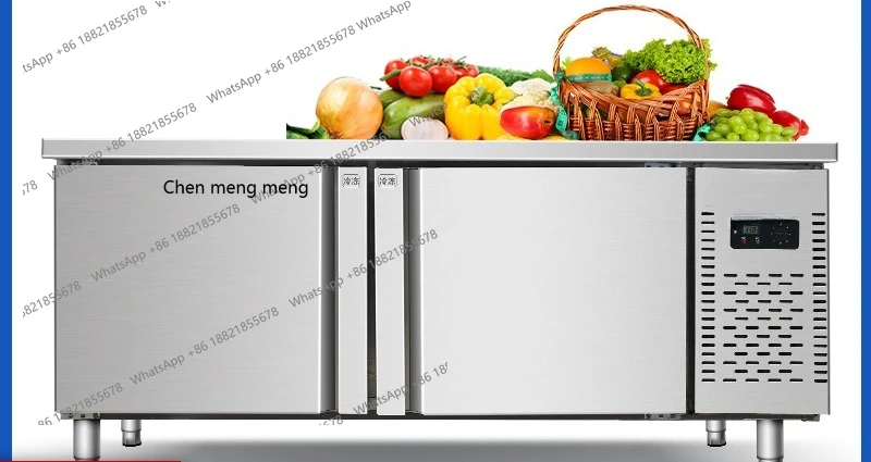 

Refrigerated workbench made of commercial refrigerator Frozen horizontal freezer Fresh water equipment Double temperature