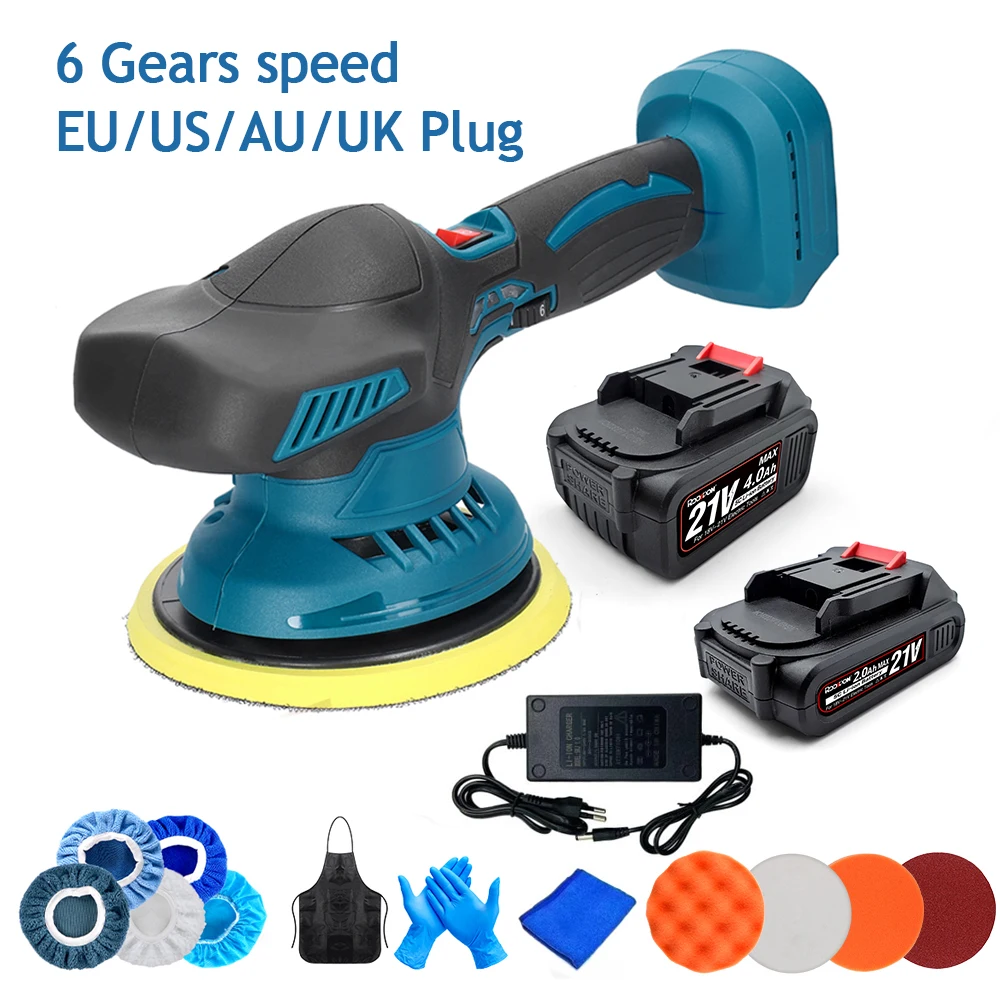 

Cordless Car Polisher 6 Gears Electric Auto Polishing Cleaning Metal Waxing Wood Sanding Rust Removal Tool For Makita Battery