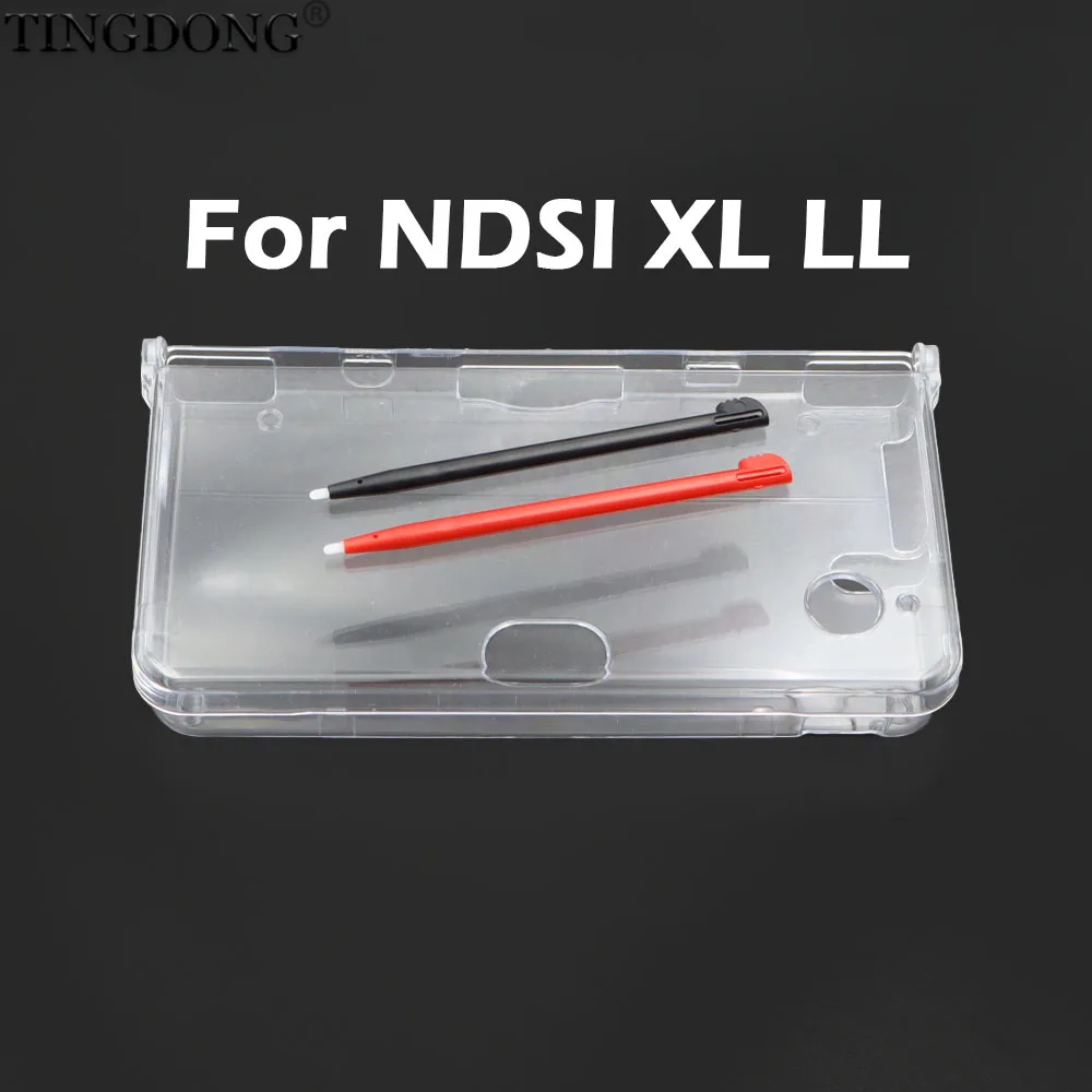 Klares Kristall-Schutzgehäuse-Set für NDSi XL LL, harte PC-Hülle mit Stylus-Touch-Pen, Zubehör für Spielekonsolen