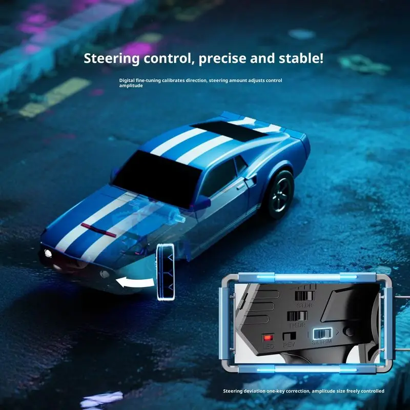 

New Olans Small Proportion Rear Wheel Remote Control Car 1:64 Hardcore Mustang Rc Drift Car Mini Remote Control Car
