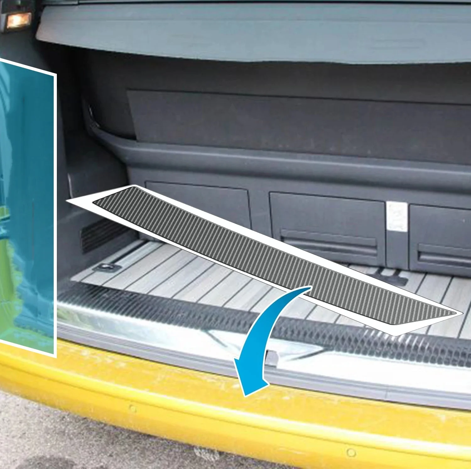 1PC Tailgate Outer Pedal Sticker Compatible With Volkswagen T5T6 Trunk Tailgate Outer Pedal 4D Carbon Fiber Sticker Thickened