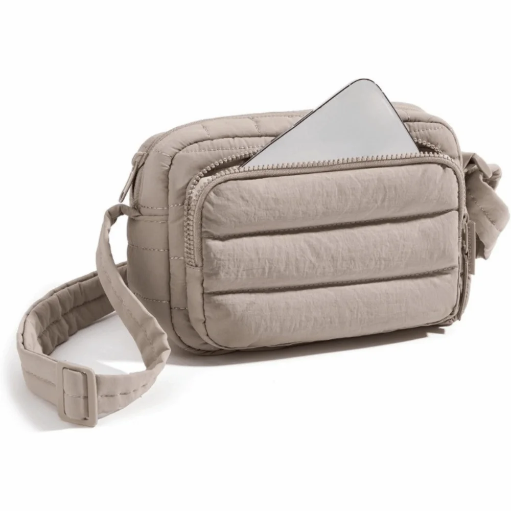 

Fashion Fluffy Down Handbag Soft Solid Color Nylon Crossbody Bag Large Capacity Lightweight Puffy Shoulder Bag