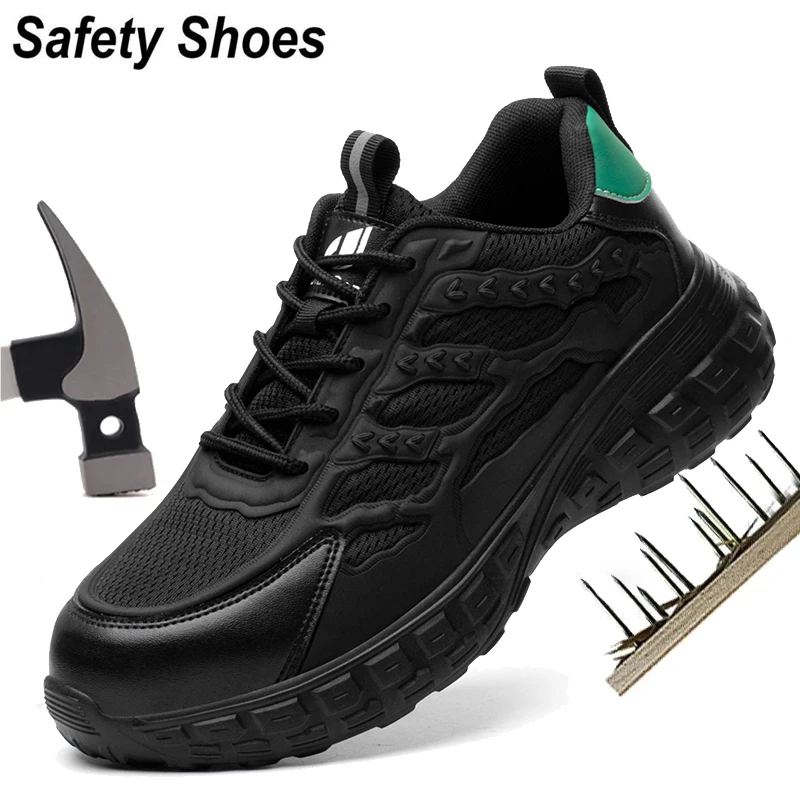 Lightweight Sports Shoes Work Boots Puncture-Proof Safety Shoes Men Steel Toe Shoes Security Protective Shoes Indestructible