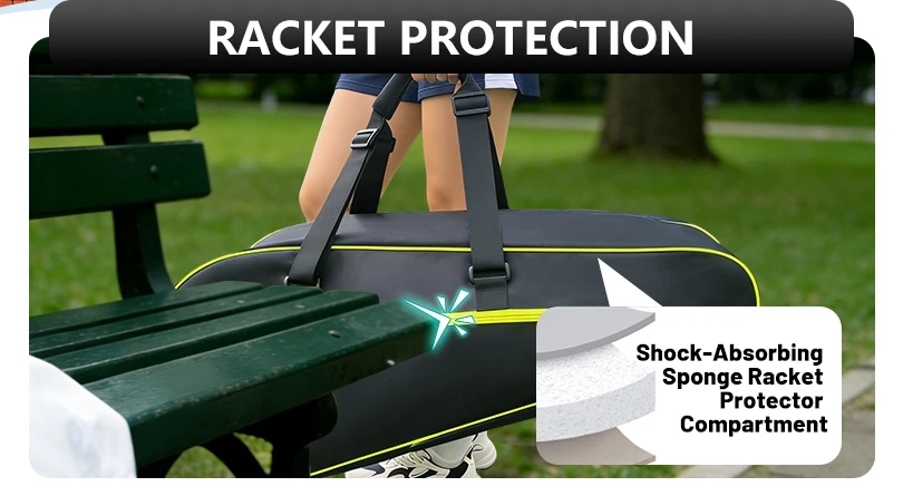 3-6 Stück Tennis-Rucksack mit Großer Kapazität, Tennisschläger-Tasche, Badminton-Sporttasche, Squash-Schlägertasche mit Separatem Schuhfach – Detail 3