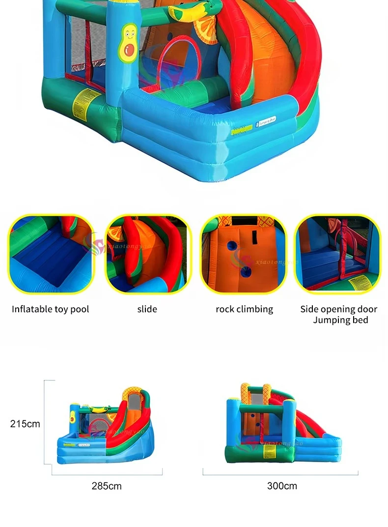 Hot Selling Rainbow Jumping Castles Kid-Friendly Inside & Inflatable House Slide Rebound Trampoline Outdoor Amusement Equipment