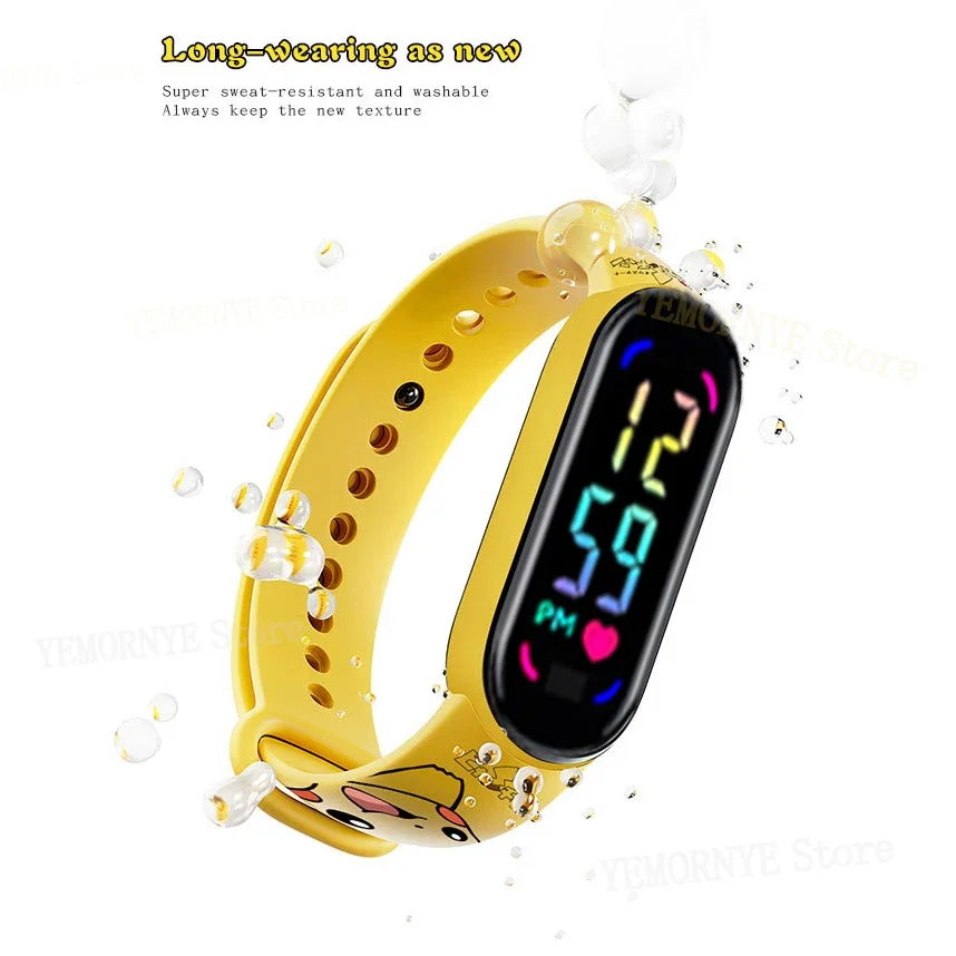 New Pokemon Anime Children\'s Watches Kawaii Pika Chuka Jingle Cat Pass kids Sport Wristband Waterproof Digital Watch Gifts Toys