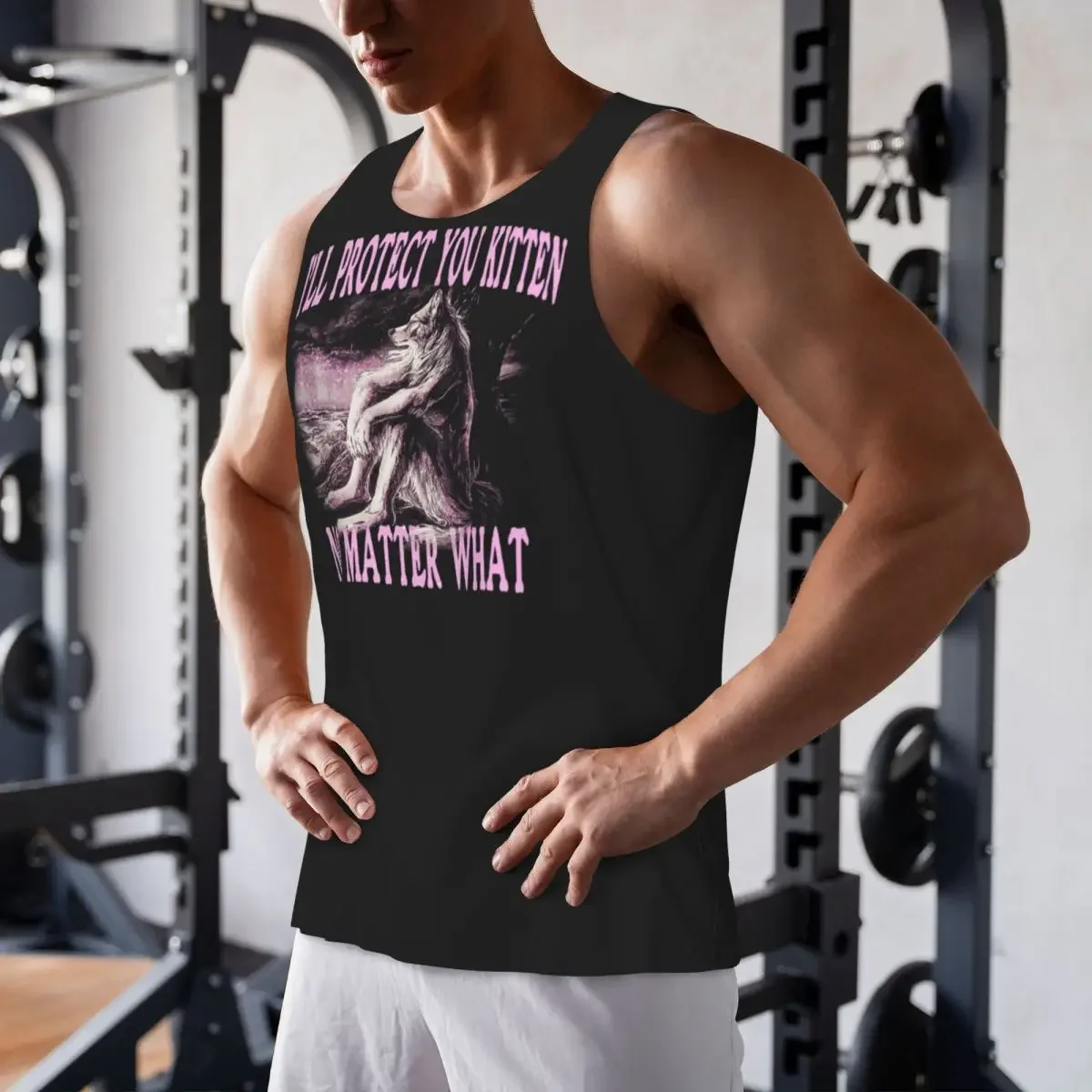 Quick Dry Wolf Ripping Alpha Wolf Werewolf Gym Tank Muscle Sleeveless Shirt Bodybuilding Breathable Vest