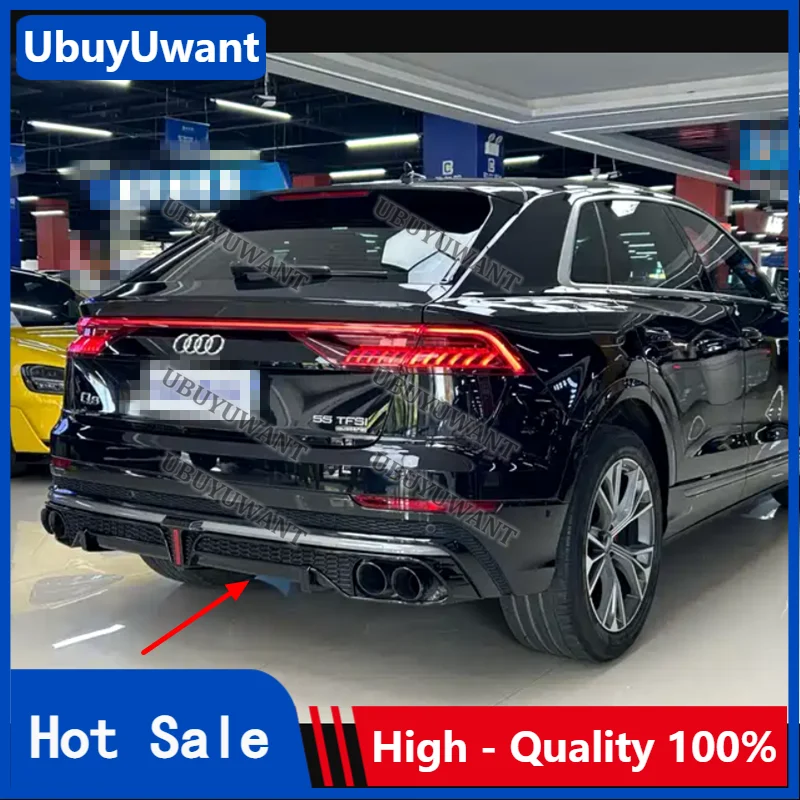 

For Audi Q8 S-line Q8 SQ8 2019-2023 Carbon /Black Back lip Car Rear Bumper Diffuser Rear Splitters Spoiler Car Accessories