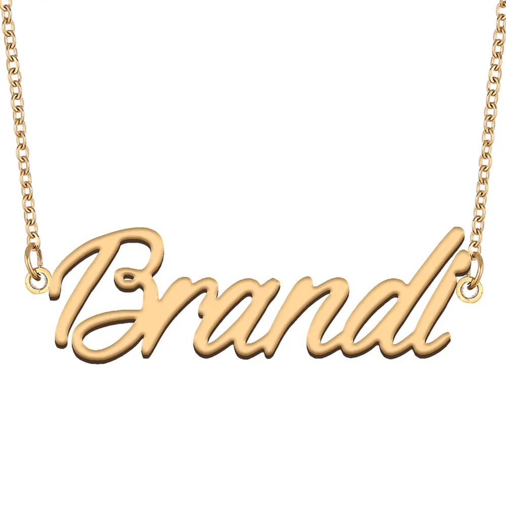 

Brandi Name Necklace for Women Stainless Steel Jewelry Gold Color Nameplate Pendants Collares Para Mujer Letters Choker