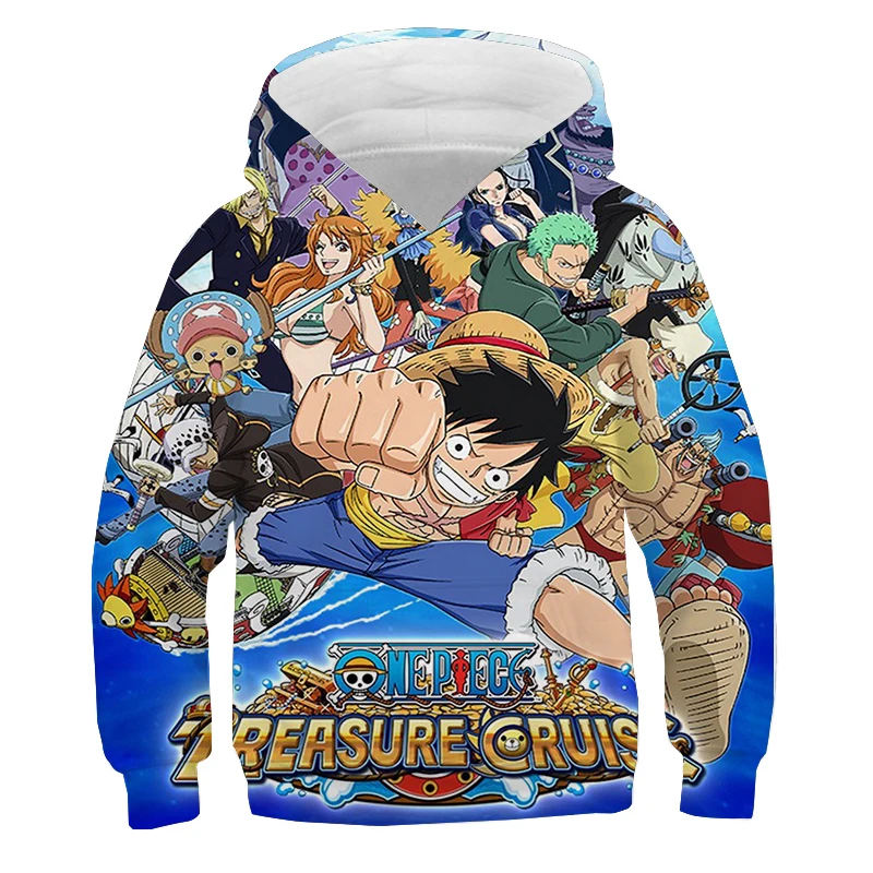 One Piece Hoodie Kids hooded Sweatshirt Anime Luffy Hoodie Kids Clothes Boys Girls Long Sleeve Autumn Warm Pullover Casual Tops