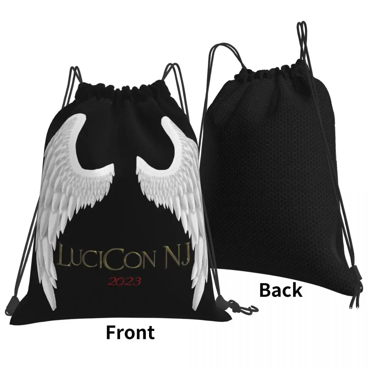 LuciCon-mochilas con alas NJ para hombre y mujer, bolsa deportiva con cordón, portátil e informal, para libros y estudiantes