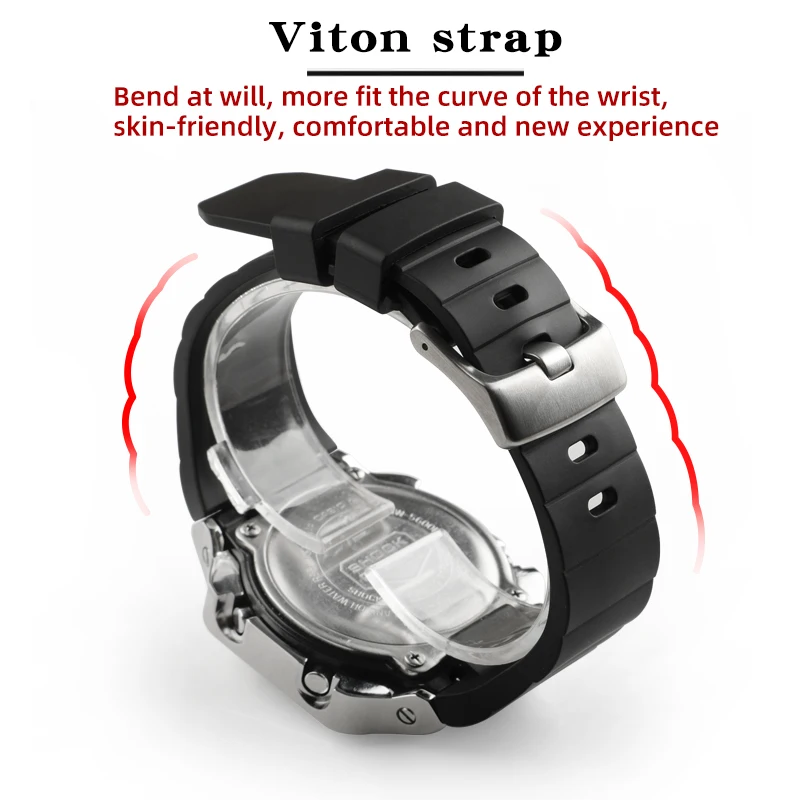 Совместим с металлическим корпусом DW5600 GW-B5600 и резиновым ремешком для модификаций спортивных часов.