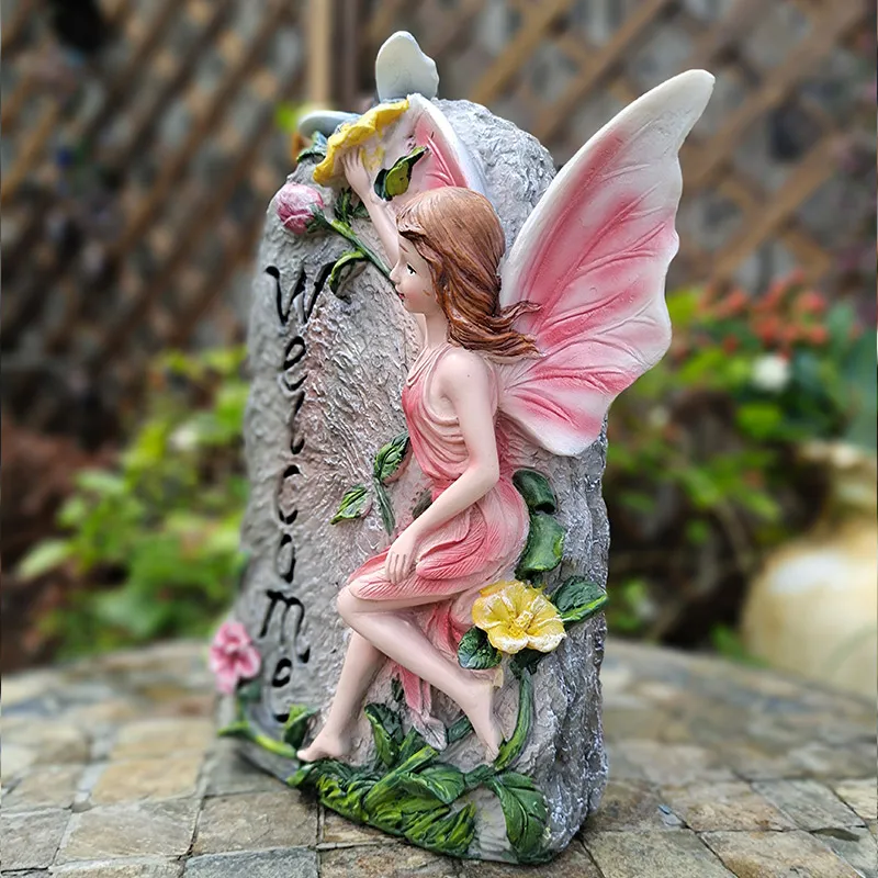 Pastoral style fairy tale garden courtyard little Yingbin brand resin sculpture outdoor decoration statuette