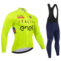 Italia New Spring and Autumn Team Cycling Jersey Set Men Long Sleeve Bicycle Clothing MTB Maillot Bike Uniform Bib Ropa Ciclismo